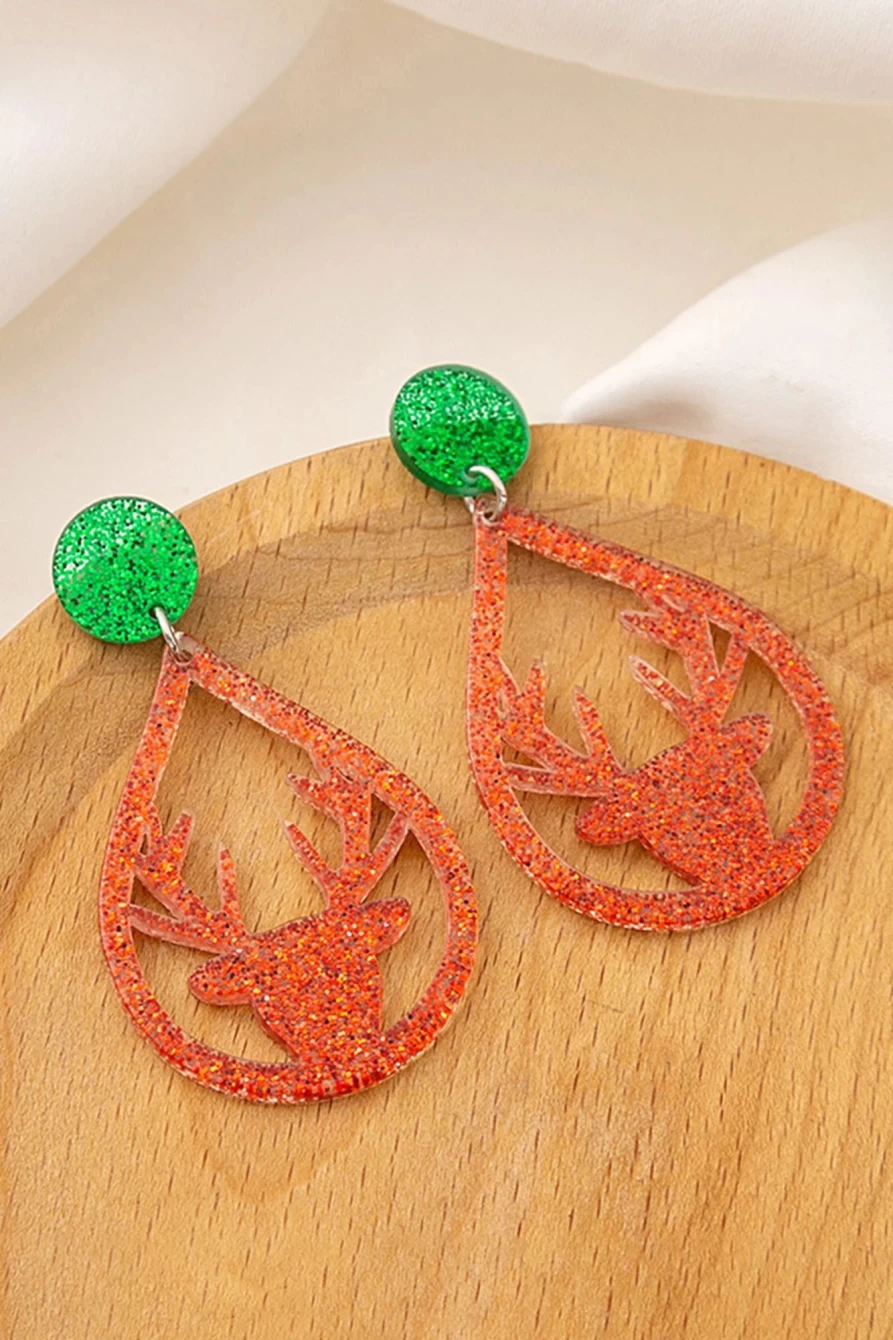 "Shewin Fiery Red Santa Claus Acrylic Earrings for Women - Festive Christmas Holiday Dangle Earrings"