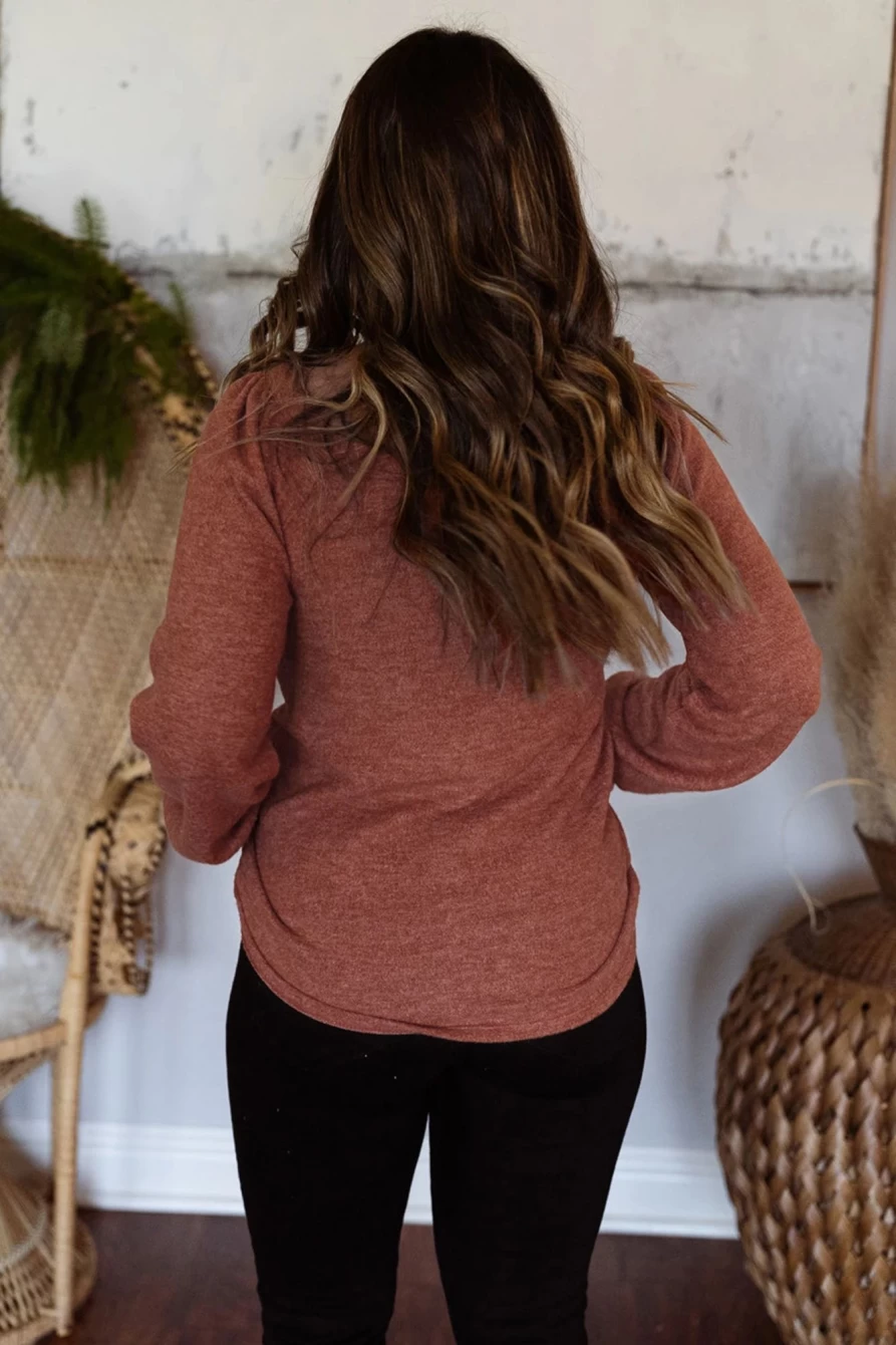 Shewin Women's Gold Flame Square Neck Plus Size Knit Long Sleeve Top