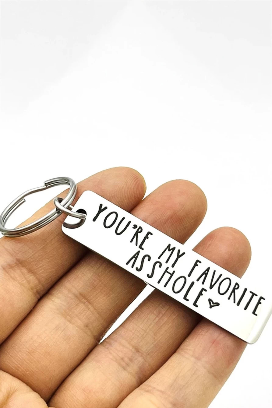Shewin Women's Silvery Stainless Steel Valentine Lettered Keychain