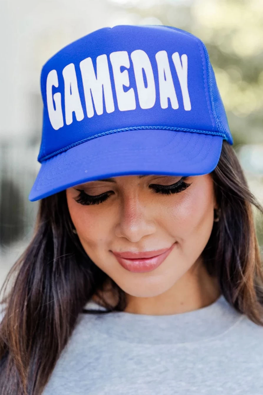 Shewin Women's Bluing Game Day Graphic Mesh Baseball Cap for Sports & Casual Wear