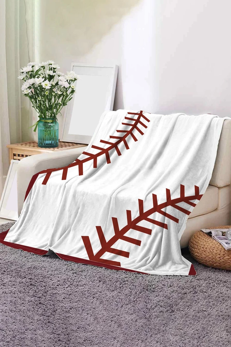 Shewin Bright White 150x130cm Rugby Fleece Blanket for Women - Soft Cozy Throw