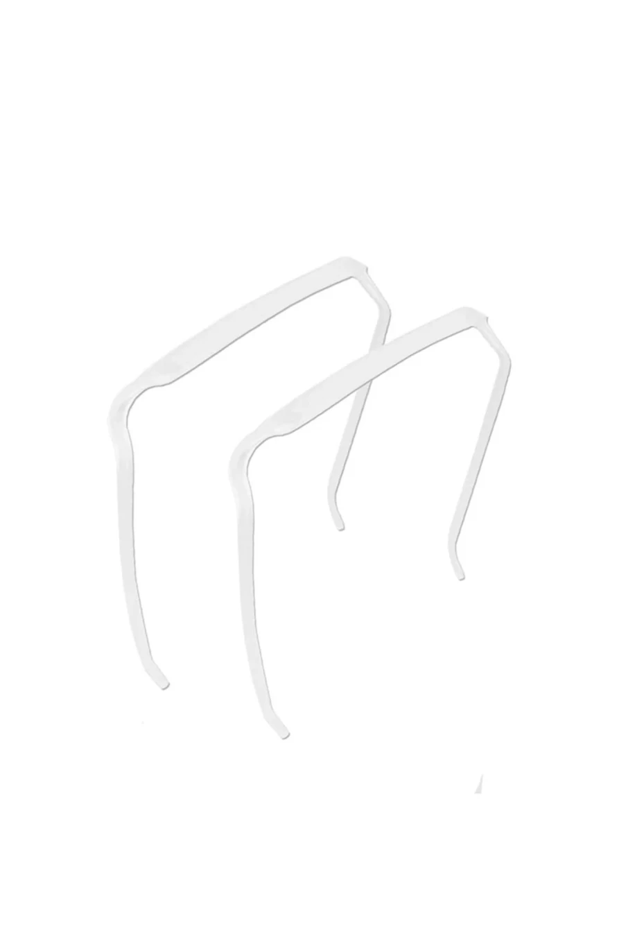 Shewin Bright White Thick Square Plastic Hair Hoop for Women