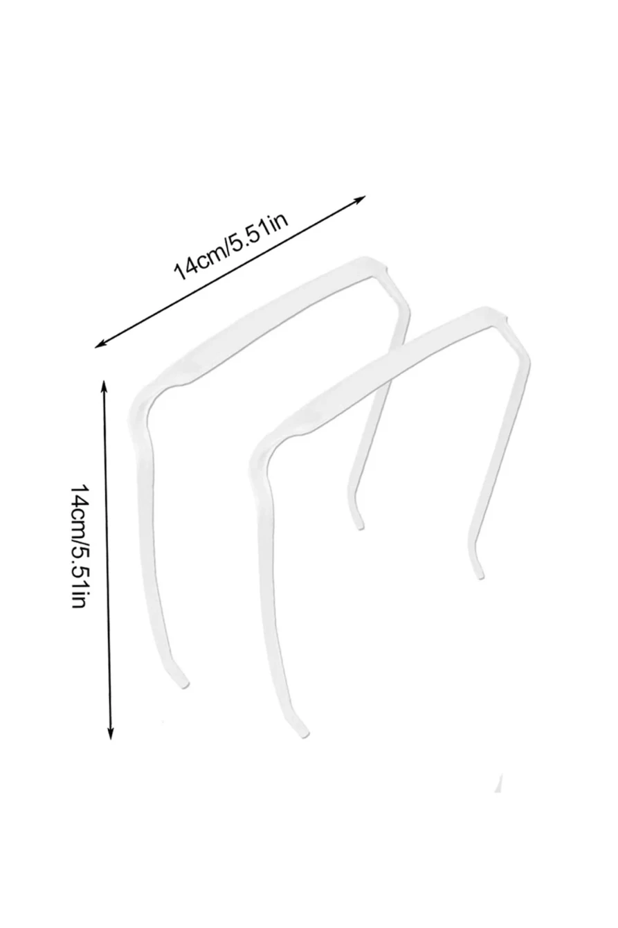 Shewin Bright White Thick Square Plastic Hair Hoop for Women