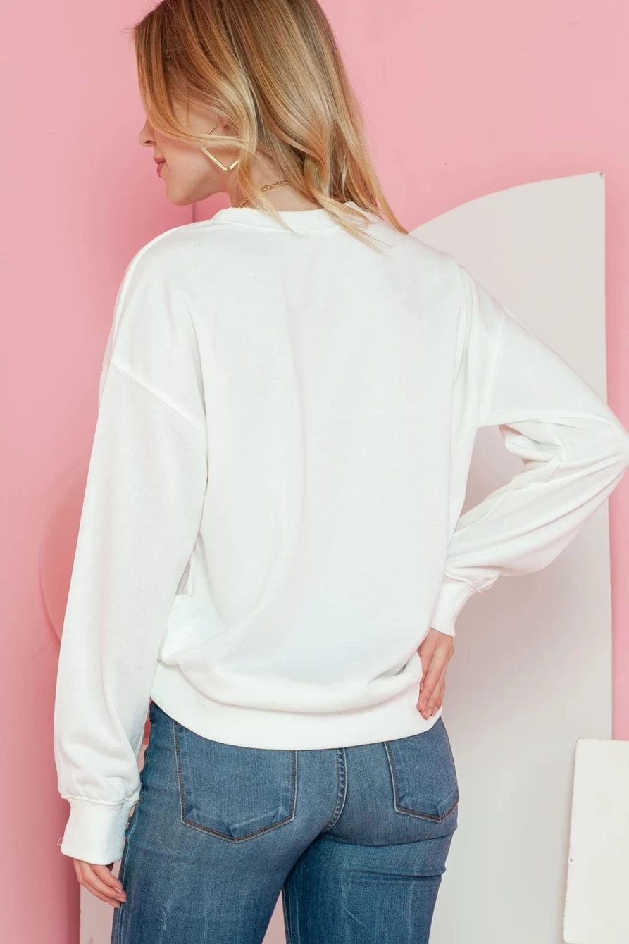 Shewin Women's Beige Casual Graphic Print Sweatshirt with Goblet Design - Round Neck Comfort Fit