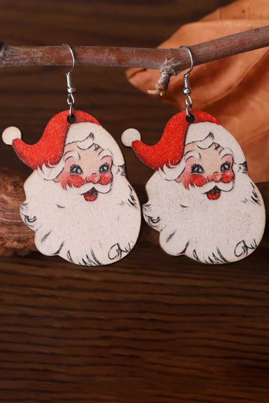 "Shewin Fiery Red Santa Claus Christmas Earrings for Women - Festive Holiday Dangle Earrings"