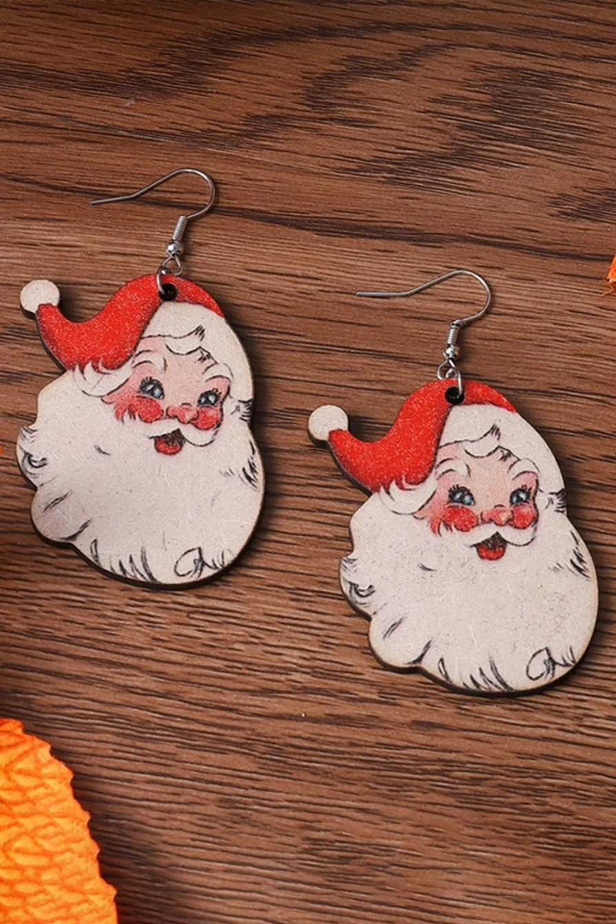 "Shewin Fiery Red Santa Claus Christmas Earrings for Women - Festive Holiday Dangle Earrings"