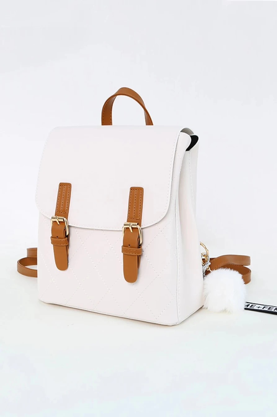 Shewin White Faux Leather Fashion Backpack For Women - Stylish & Durable Designer Handbag