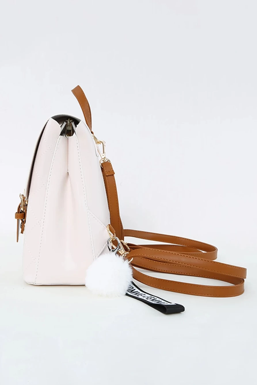 Shewin White Faux Leather Fashion Backpack For Women - Stylish & Durable Designer Handbag