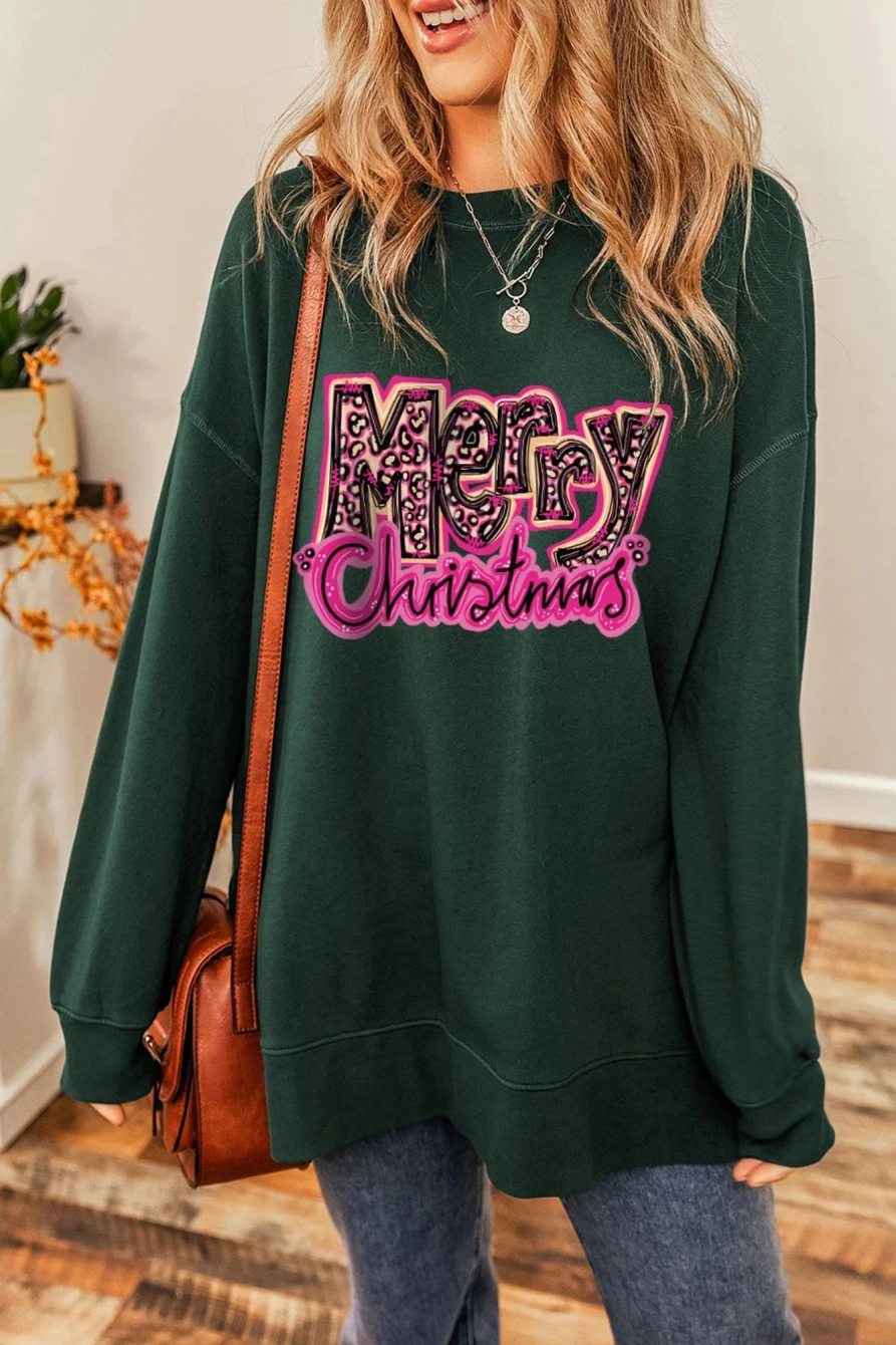 "Shewin Women's Duffel Green Christmas Graphic Sweatshirt - Casual Holiday Long Sleeve Pullover"