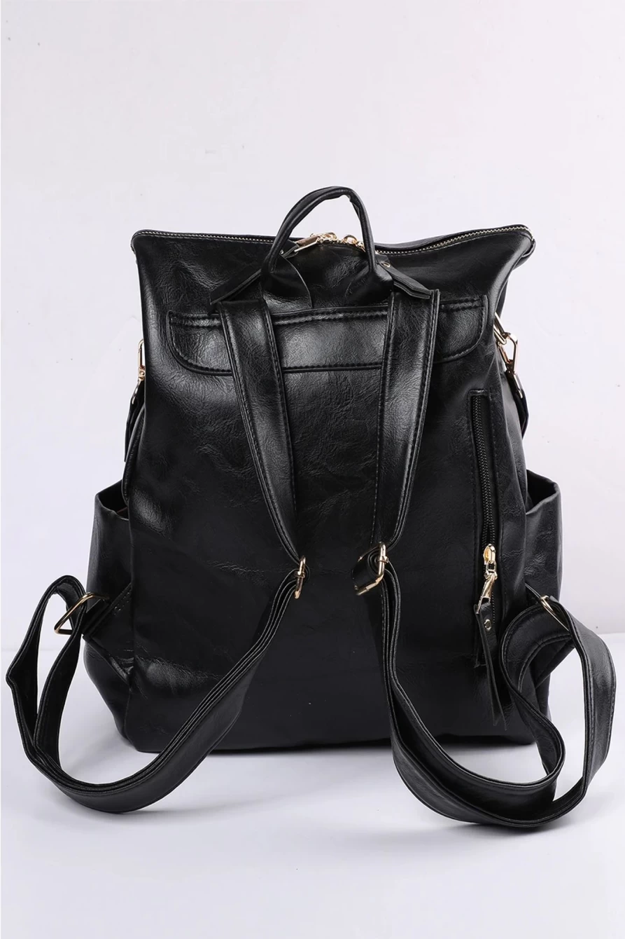 Shewin Women's Black Casual Versatile Backpack for Everyday Use