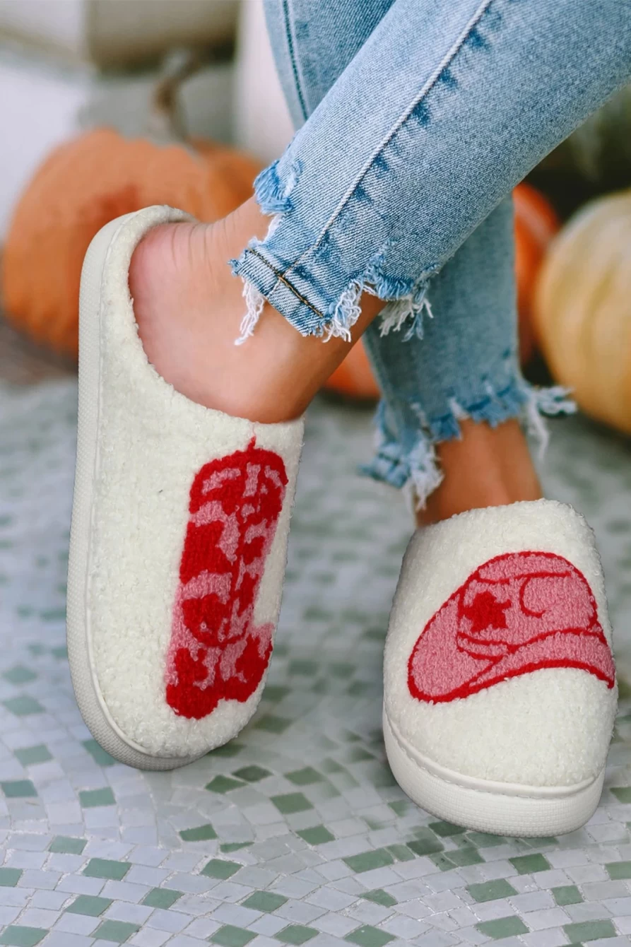 Shewin Women's Rush Cartoon Boot Winter Slippers - Cozy Cute White Snow Booties for Indoor Comfort