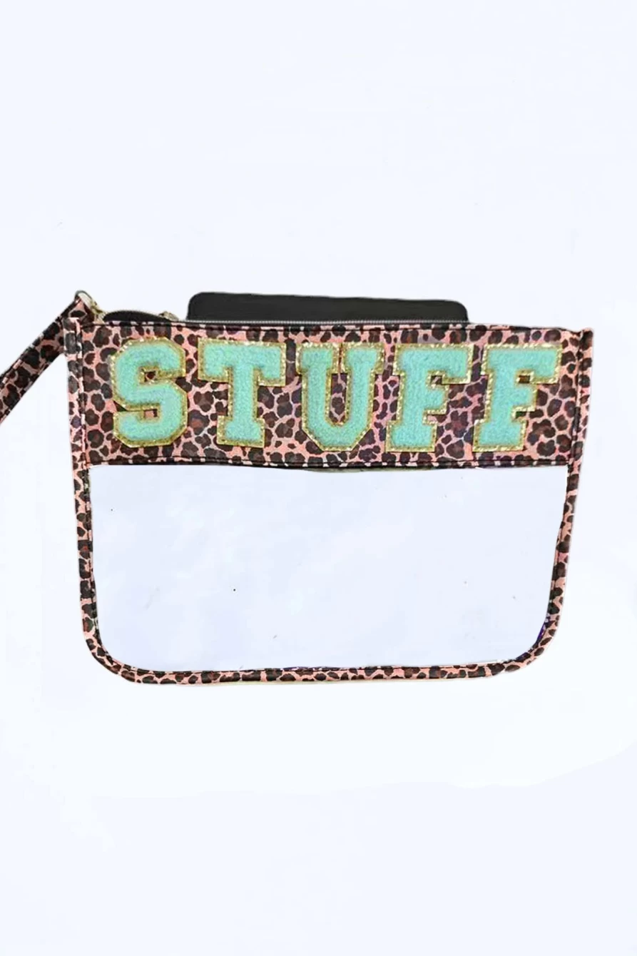 Shewin Women's Multicolour Animal Print Transparent Zippered Handbag