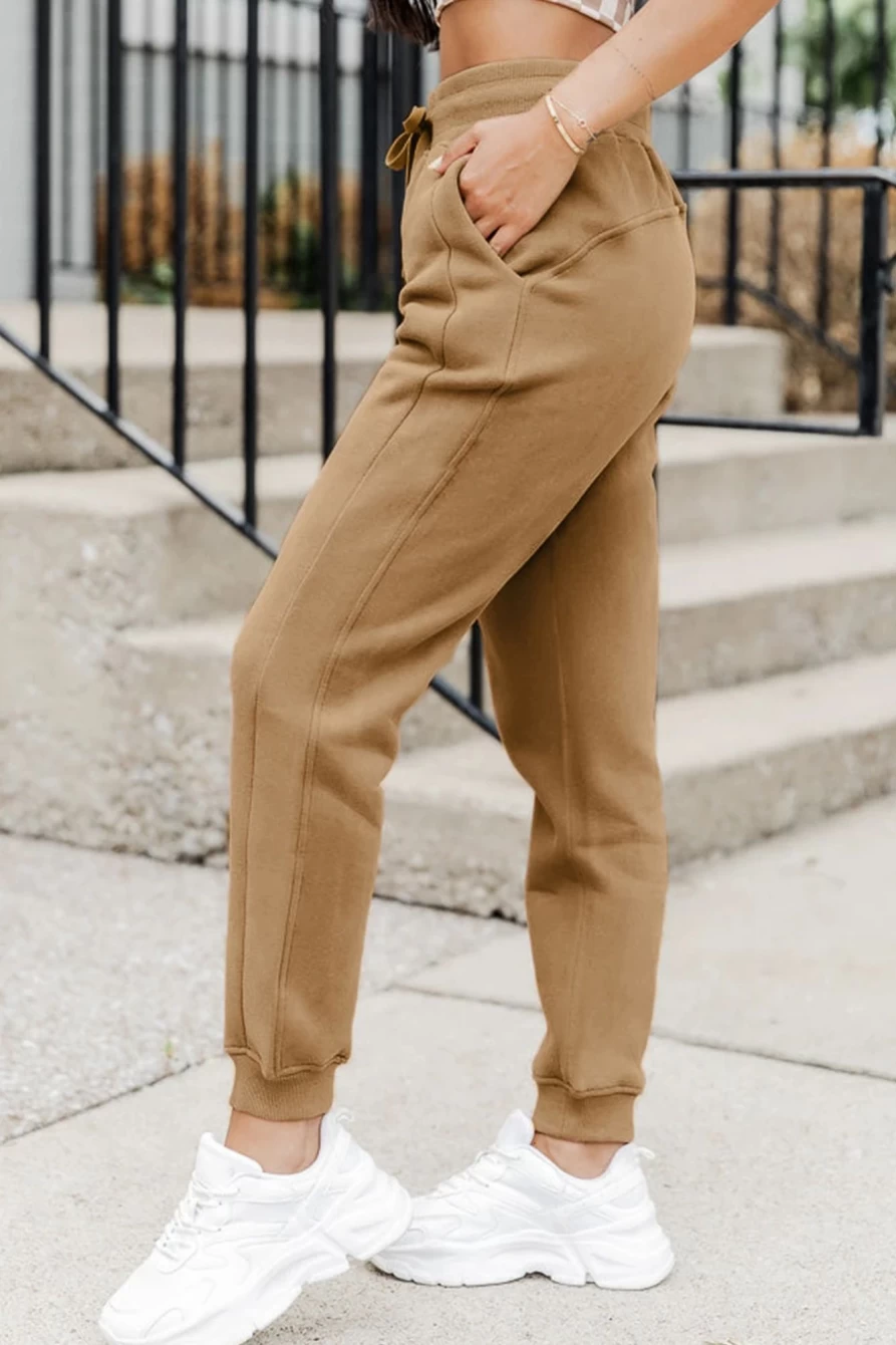 Women's Flaxen Casual Sweatpants with Drawstring Waist & Pockets | SHEWIN