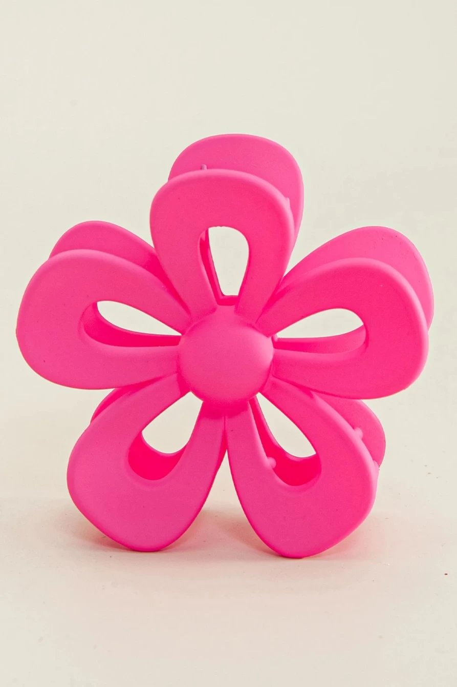 Shewin Rose Red Flower Shaped Hollow Claw Clip for Women Hair Accessories