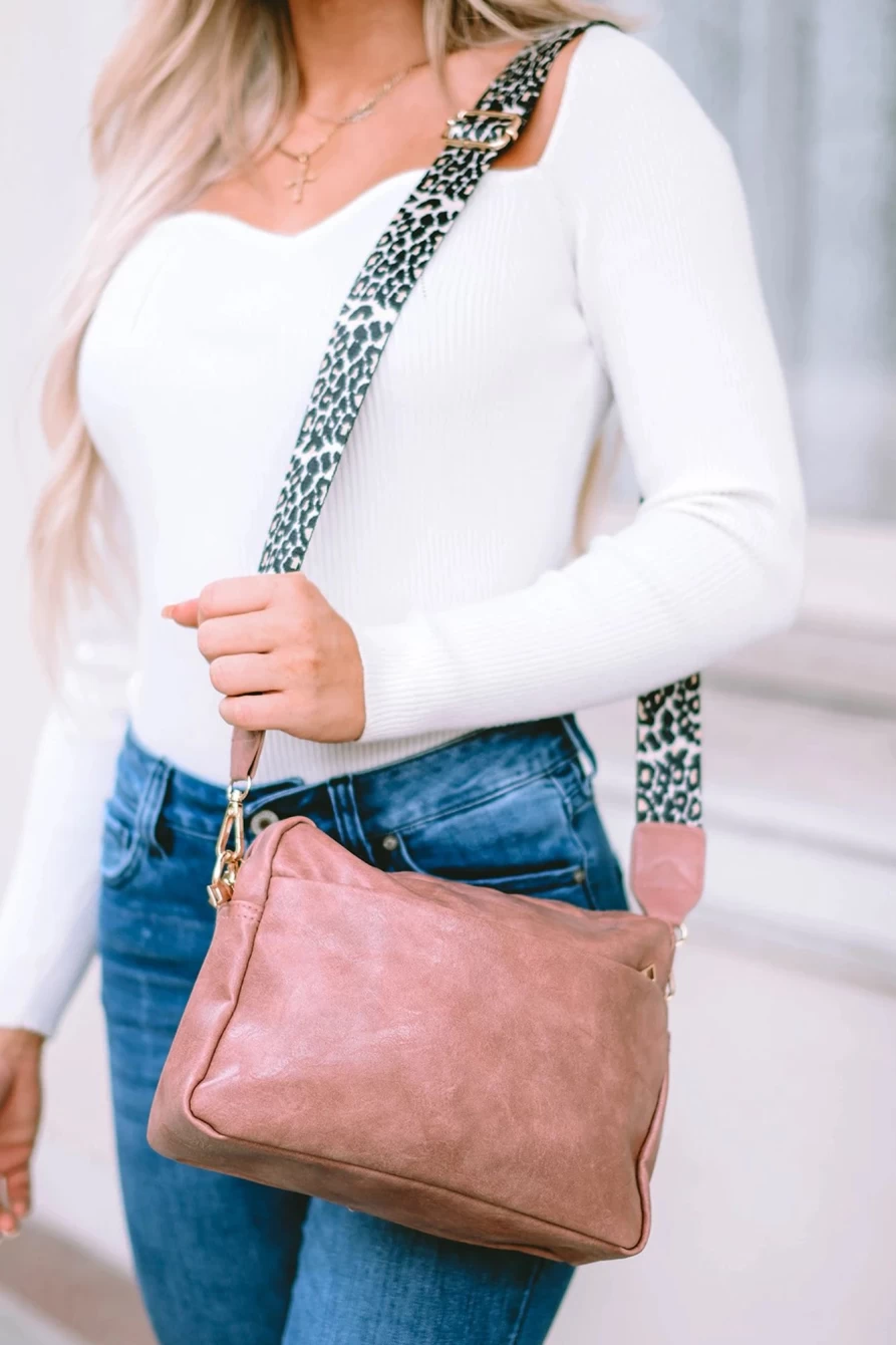 "Shewin Women's Rose Pink Retro Leather Bag with Tassel Decor - Vintage Style Handbag"