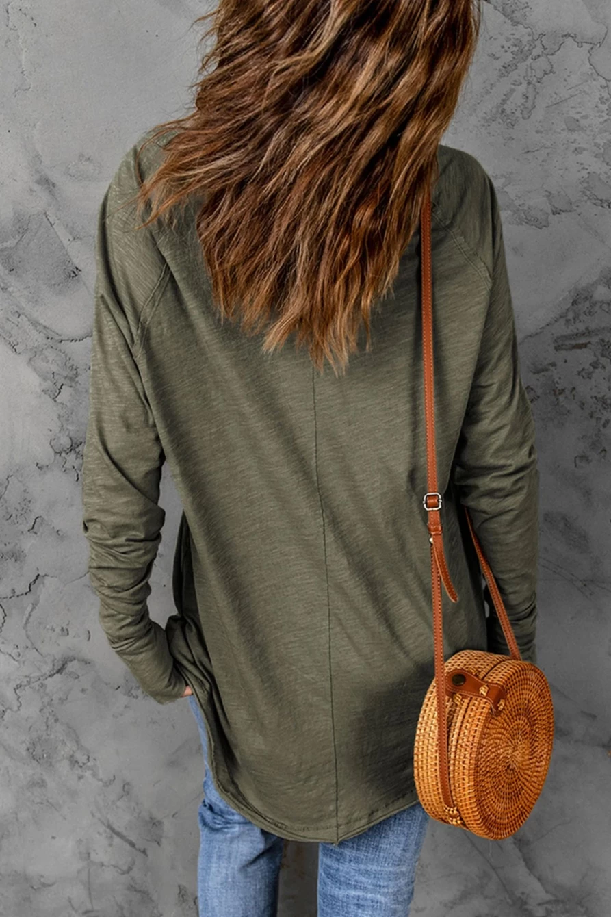 "SheWin Women's Green Christmas Tree Graphic Tee with Thumbhole Sleeves - Festive Holiday Pullover Top"
