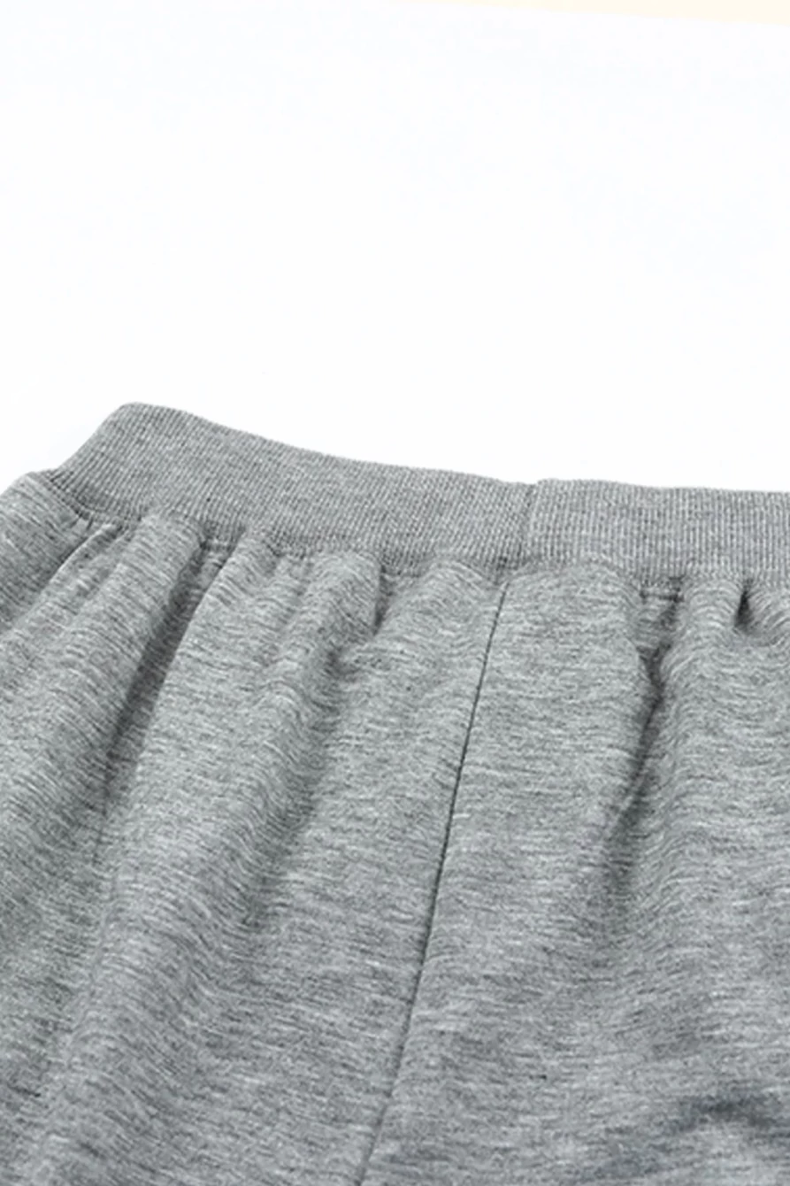 Shewin Women's High Waisted Jogger Pants with Letter Print, Gray Drawstring Sweatpants