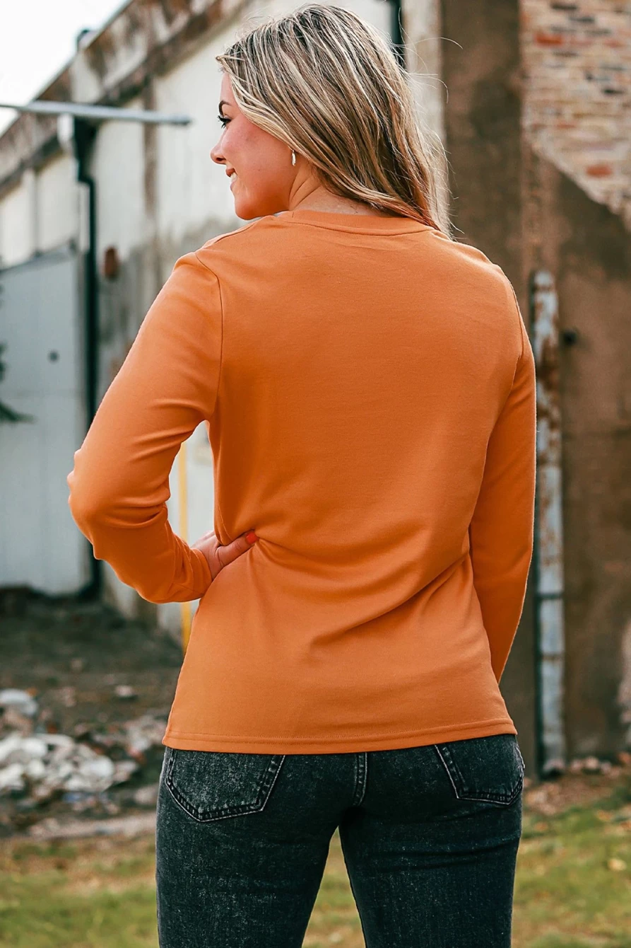 "Shewin Women's Orange Hello Fall Pumpkin Graphic Sweatshirt - Cozy Autumn Pullover"