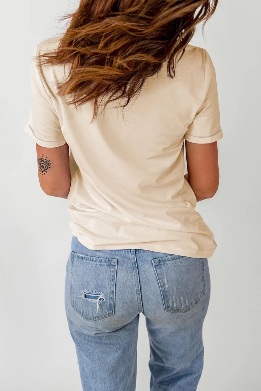 "Women's Khaki Pumpkin Graphic Tee - Thankful Letter Print by Shewin"